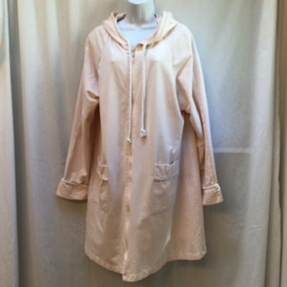 NWOT Anne Lewin Summer Pink Beach Coverup Duster Robe Hoodie Tunic Coat Large L - Picture 1 of 7